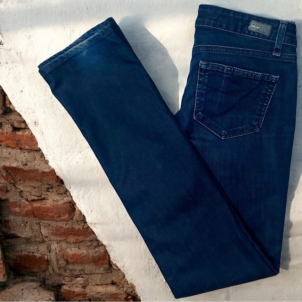 PAIGE Denim ‘Blue Heights’ Low-Rise Skinny Leg Jeans in Dark Wash Size 28 - Picture 13 of 13